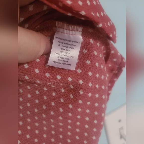 BOGO FREE Monteau Mauve and White Polka Dot Sleeveless Peplum Top size XL - Picture 2 of 6